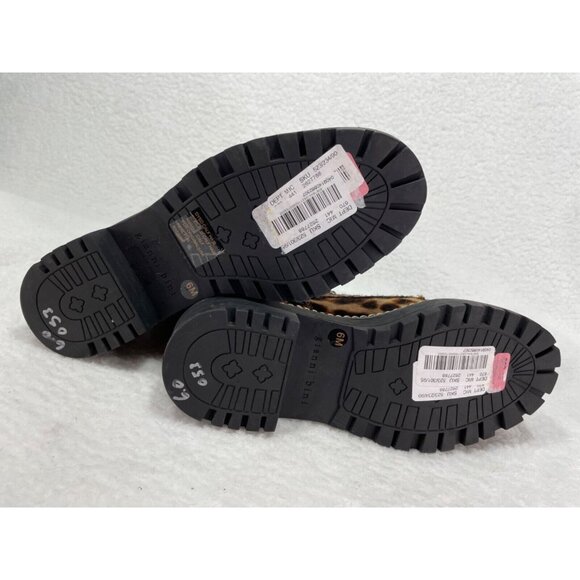 Gianni Bini Lyone size 6 Leopard Print  Calf Hair  Chain  Side Zip Combat Boot - Picture 8 of 10